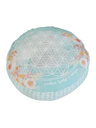 THE SPIRIT OF OM | Cojín de meditación redondo jade/naranja | 